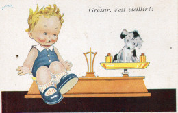 Janser Illustrateur Balance Chien "Grossir C'est Vieillir" - Janser