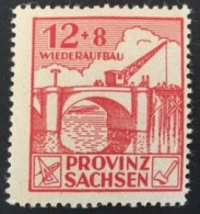 1946 Mi.88Aa VII**) Plattenfehler VII Rechte Aufstrich Des Zweiten ,,U" Von ,,WIEDERAUFBAU" Verkürzt :Provinz Sachsen - Mint