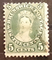 NOUVEAU NEW BRUNSWICK, 1860 - 1863 Queen Victoria Yvert No  6,  5 C Vert , Obl , TB - Usati