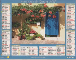 CALENDRIER ANNEE 2013, COMPLET, MAISON FLEURIE A BURANO ITALIE, CHAUMIERE A KERASCOET FINISTERE COULEUR REF 13883 - Groot Formaat: 2001-...