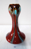 E2 Vase En Verre Multicolore - Coulée De Couleur - Marqué 59 - Design - Art Deco - Vases