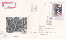PAINTING COVERS FDC  CIRCULATED 1982 Tchécoslovaquie - Covers & Documents