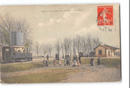 CPA 77 Bray Sur Seine La Gare Et Le Train Tramway - Bray Sur Seine