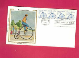 FDC De 1982 Des EUAN - YT N° 1379 En Bande De 4 - Bicycle De 1870 - Cycling