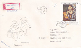 THE PAINTING  COVERS FDC  CIRCULATED 1982 Tchécoslovaquie - Covers & Documents