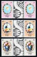 Fidji, Fiji, **, Yv 438 à 440, Mi 436 à 438, Sg 612 à 614, Mariage Charles Et De Diana, Paires Avec Pont, - Fidji (1970-...)