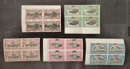 Congo Belge - 95/99 - Blocs De 4 - Surcharges De Malines - 1922 - MNH & MH - Unused Stamps