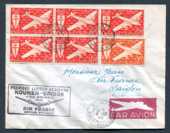 RC 26753 FRANCE 1948 - 1er VOL NOUMÉA SAIGON VIA SYDNEY PAR AIR FRANCE VOYAGE D'ETUDES SUR LETTRE - Cartas & Documentos