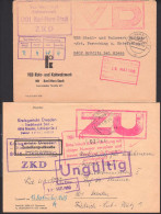 Karl-Marx-Stadt, Dresden Mit Rotem VD Bzw. ZU Stempel R4 ZKD-St. Rohr- Und Kaltwalzwerk, Kreisgericht - Covers & Documents