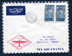 RC 26754 DAHOMEY 1937 - 1er VOYAGE COTE OCCIDENTALE DE L'AFRIQUE - MAROC SUR LETTRE DE COTONOU POUR LE MAROC - Storia Postale