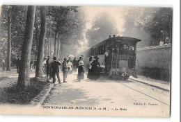 CPA 77 Donnemarie En Montois La Gare Et Le Train Tramway - Donnemarie Dontilly