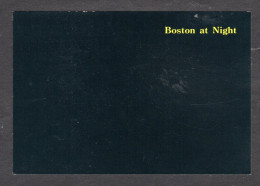 Etats Unis - BOSTON , Massachussetts  At NIGHT - Carte Entièrement Noire - Boston Dans La Nuit - Boston