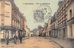 SAINT-SAENS (Seine-Maritime) - Rue Du Petit Bourg - Toilée Couleurs - Voyagé 1907 (2 Scans) Rouen, 15 R De La Cigogne - Saint Saens