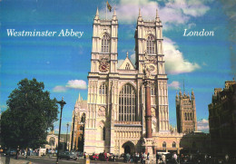 LONDON, WESTMINSTER ABBEY, ARCHITECTURE, TOWER WITH CLOCK, MONUMENT, CARS, UNITED KINGDOM, POSTCARD - Westminster Abbey