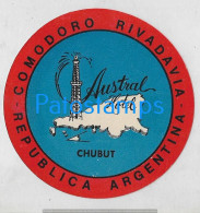 221922 ARGENTINA PATAGONIA CHUBUT COMODORO RIVADAVIA PUBLICITY HOTEL AUSTRAL LUGGAGE NO POSTAL POSTCARD - Etiquettes D'hotels