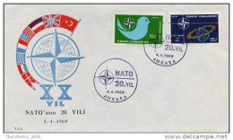 FDC-FIRST DAY COVER - TURCHIA - TURKEY - NATO - 1969 - FDC