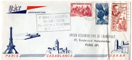 L73722 - Frz Westafrika - 1953 - 8F Luftpost MiF A Erstflug-Bf (etw Buegig) DAKAR -> PARIS (Frankreich) - Cartas & Documentos