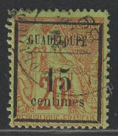GUADELOUPE - N°4 Obl (1889) 15c Sur 20c Brique Sur Vert - Gebraucht
