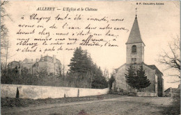 Allerey-sur-Saône Canton Verdun-sur-le-Doubs L'Eglise Et Le Château Saône-et-Loire 71350 Cpa Voyagée En 1905 B.Etat - Andere & Zonder Classificatie