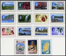 GRENADA 1966. Definitive: Flowers Fruits Views Ship Map QEII. Complete 15v, MNH - Grenada (...-1974)