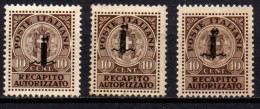 1944 - Italia - Repubblica Sociale Rec 4 X 3 Recapito Autorizzato ------ - Neufs