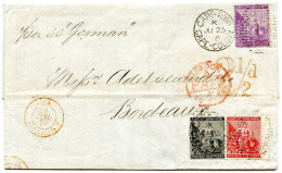 CAP DE BONNE ESPERANCE - 1/2P  + 1P + 6P SUR LETTRE DE CAPETOWN POUR LA FRANCE, 1878 - Cape Of Good Hope (1853-1904)