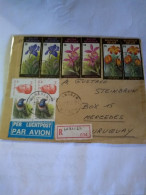 Belgique.reg Letter To Uruguay 1990.2*2357/9 Flower.2*2136 King.2*2321 Bird.vc16e+.e8 Reg Post Conmems 1 Or 2 Pieces. - Covers & Documents