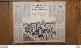 CALENDRIER ALMANACH DES POSTES 1916 DEPARTEMENT DE LA LOZERE - Grand Format : 1901-20