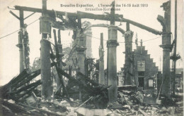 BELGIQUE - Bruxelles - Exposition - L'Incendie Des 14-15 Aout 1910 - Bruxelles Kermesse - Carte Postale Ancienne - Universal Exhibitions