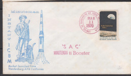 SPACE - USA - 1970 - SAC MINUTEMAN II BOOSTER  COVER WITH VANDNENBERG MAR 11 1970  POSTMARK - Südamerika