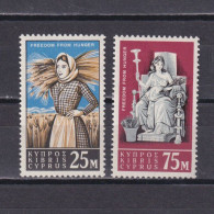 CYPRUS 1963, Sc# 222-223, Freedom From Hungry, MNH - Contra El Hambre