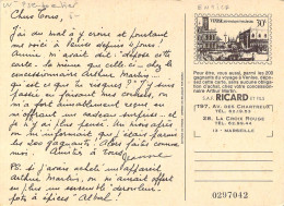 Pseudo Entier De Tombola Venise 30 Lires Pour Le Concessionnaire Arthur Martin Ricard à Marseille Sur Carte Venise - Private Stationery