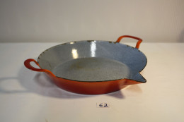 E2 Casserole Orange - Vintage - Auberge - Poèle - Poelon - Cazuelas