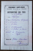 Distribution Des Prix D'instruction Religieuse - Pensionnat Sainte Marie à Toulouse - 1928 - Diplômes & Bulletins Scolaires