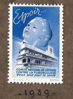 Timbre   France- - Croix Rouge  -  Erinnophilie  -- Tuberculose  --  Annee  1939 - Antituberculeux