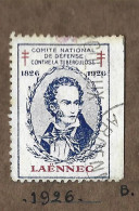 Timbre   France- - Croix Rouge  -  Erinnophilie  -- Tuberculose  --  Annee  1926  Laennec - Antituberculeux