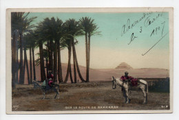 - CPA GIZEH (Egypte) - SUR LA ROUTE DE SAKKARAH 1907 - - Guiza