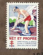 Timbre   France- - Croix Rouge  -  Erinnophilie  -- Tuberculose  --  Annee  1938 - Antituberculeux