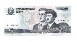 *north Korea 5 Won  2002 158 Unc - Corée Du Nord