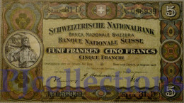 SWITZERLAND 5 FRANKEN 1946 PICK 11l UNC - Svizzera