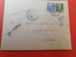 France - Enveloppe En Recommandé Provisoire De Paris Pour Paris En 1946 - J 153 - 1921-1960: Période Moderne