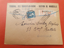 France - Enveloppe En Recommandé De Marseille Pour Marseille Et Retour En 1930 - J 161 - 1921-1960: Période Moderne