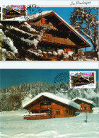 France 2004 Y&T 3711. 2 Cartes Maximum. Chalet Des Alpes - Berge