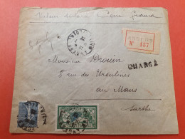 France - Enveloppe En Chargé De Angers Pour Le Mans En 1923 - J 164 - 1921-1960: Période Moderne