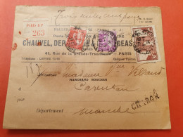 France - Enveloppe Commerciale En Chargé De Paris Pour Carentan En 1934 - J 171 - 1921-1960: Periodo Moderno