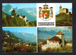 Liechtenstein - FÜERTENTUM Schloss Vaduz, Staatswappen, Schloss Gutenberg, Mit Rheintal - Liechtenstein