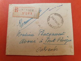 France - Enveloppe En Recommandé De Villers/Mer Pour Pont L’Évêque En 1940, Affranchissement Au Verso - J 177 - 1921-1960: Moderne