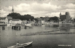 41580141 Kappeln Schlei Partie Am Hafen Boot Kirche Kappeln - Kappeln / Schlei