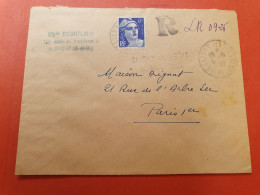 France - Enveloppe En Recommandé Provisoire De Clichy/Bois Pour Paris En 1945 - J 181 - 1921-1960: Période Moderne