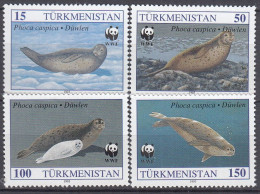 TURKMENISTAN  30, 32-34, Postfrisch **, WWF, Weltweiter Naturschutz: Kaspi-Ringelrobbe, 1993 - Turkménistan